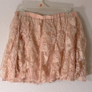 Pink lace skirt